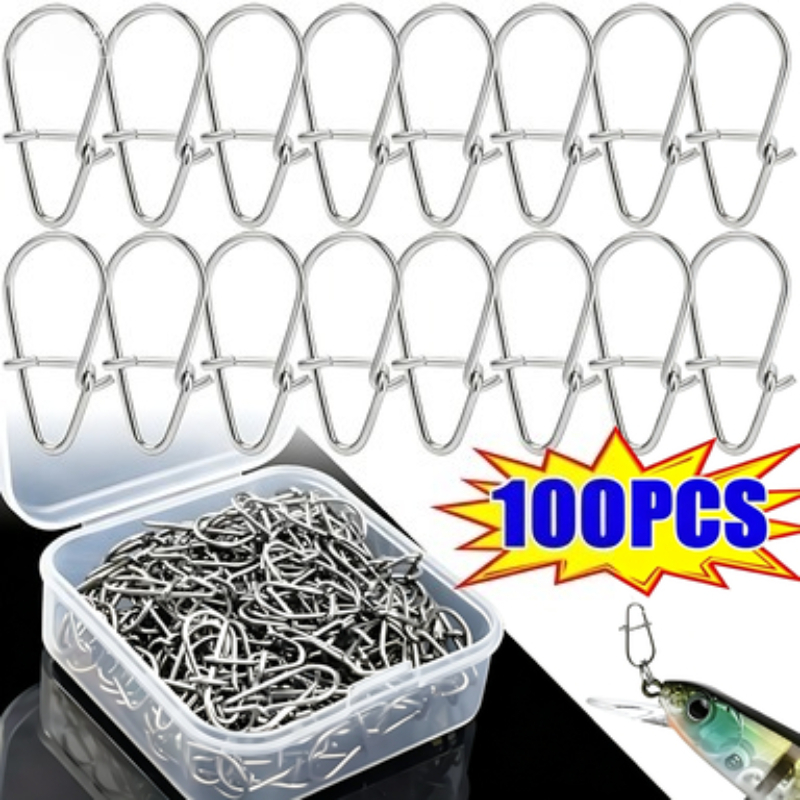 Fishing Equipment Tools - 100PCS Stainless Steel Fishing Snap Hooked